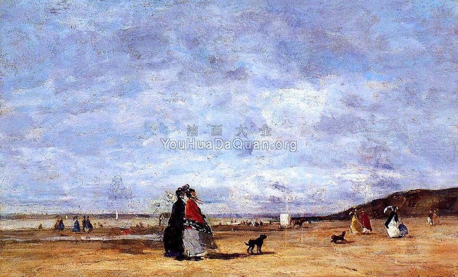 Elegant Women on the Beach - 尤金·布丹